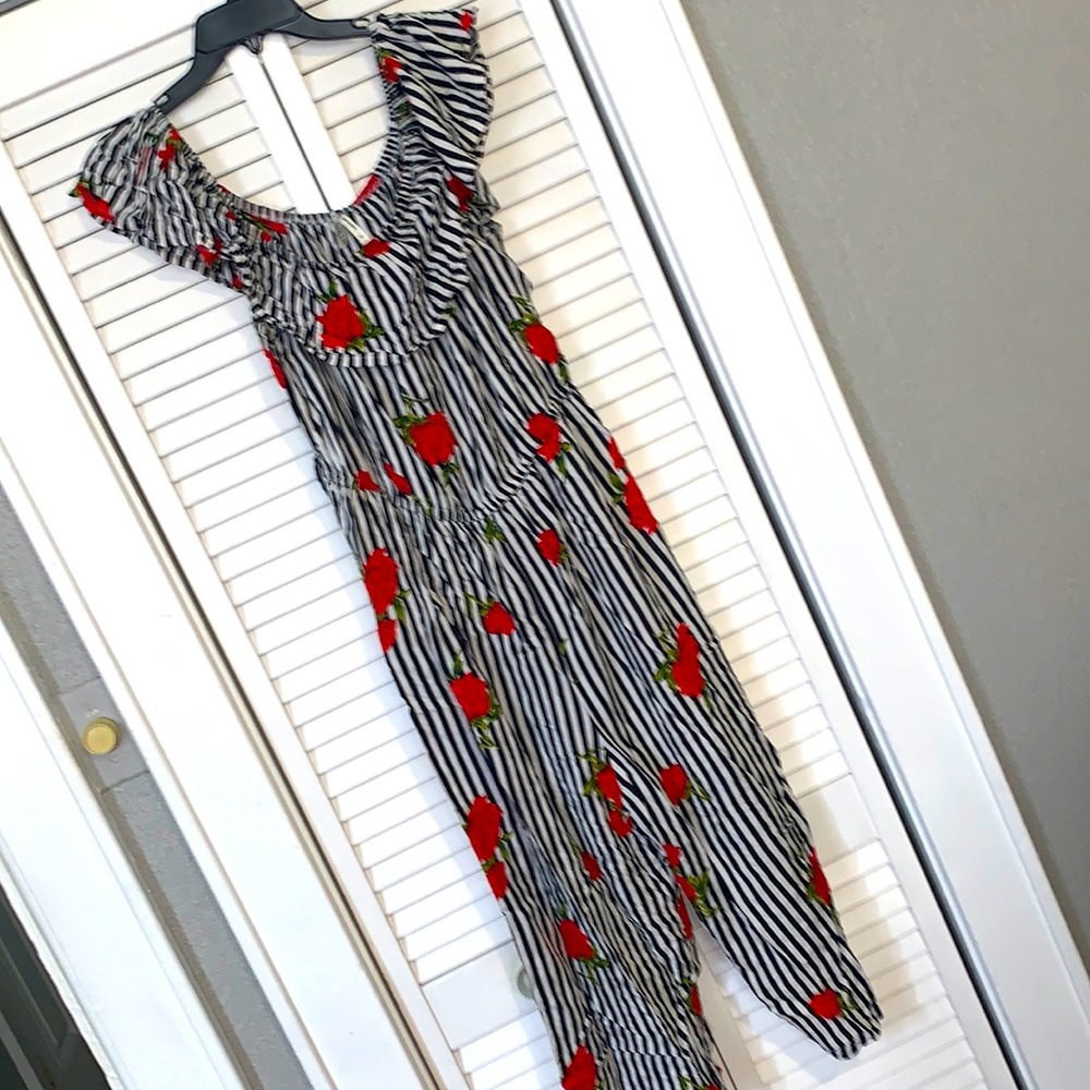 Stripes and Roses Romper